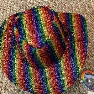 Season of Love Sparkly Multi-Color Cowboy Hat. New With Tags.